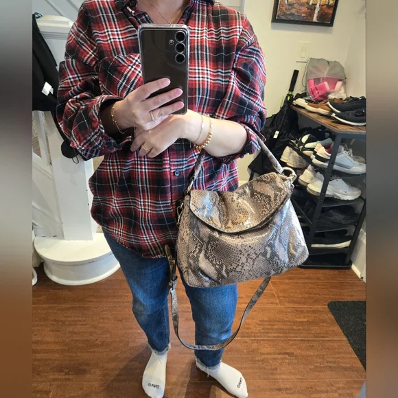 Cole Haan Snake Embossed Leather Crossbody Bag - Picture 8 of 15